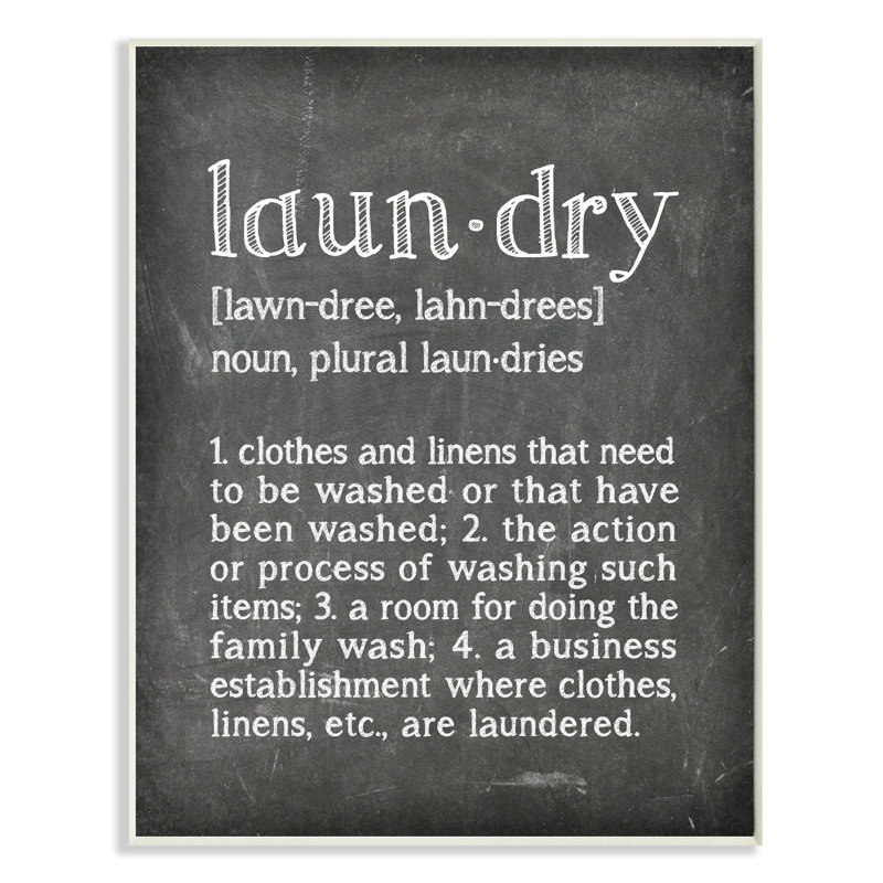 " Laundry Definition Chalk Look ", 20" H x 16" W, Wrapped Canvas