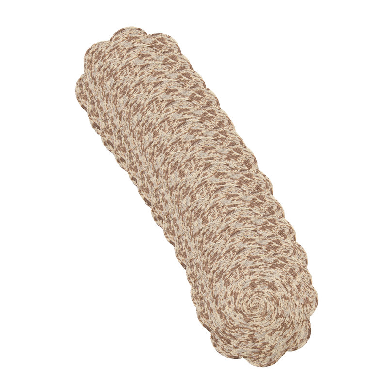 Napperon tissé à la main brun et beige - ensemble de 6, Brun / Beige