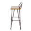Ensemble de 2 chaises à dossier bas Rih, métal noir, bois d'acacia brun Rih