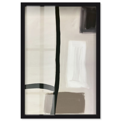 Géométrie linéaire I Impression sous cadre noir, style bohème minimaliste, par Art Remedy, 10 x 15