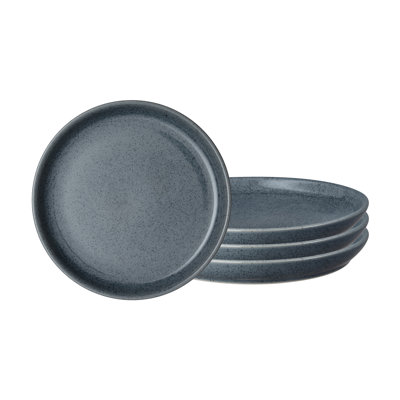 Assiettes coupées mouchetées gris foncé