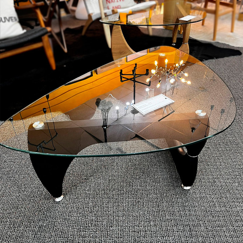 Reade Glass Top Coffee Table, Black