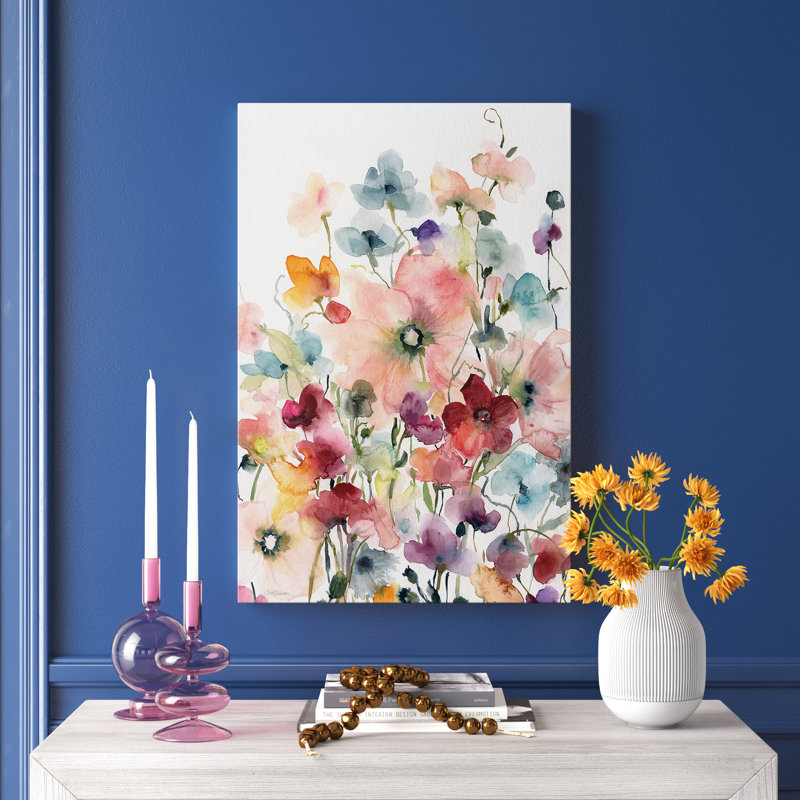 " Poppies And Sweetpeas ", 27" H x 18" W x 1" D