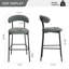 Tabouret de bar 26 po à hauteur de comptoir avec tabouret de bar et housse en tissu noir avec revêtement thermolaqué et repose-pieds-105009872