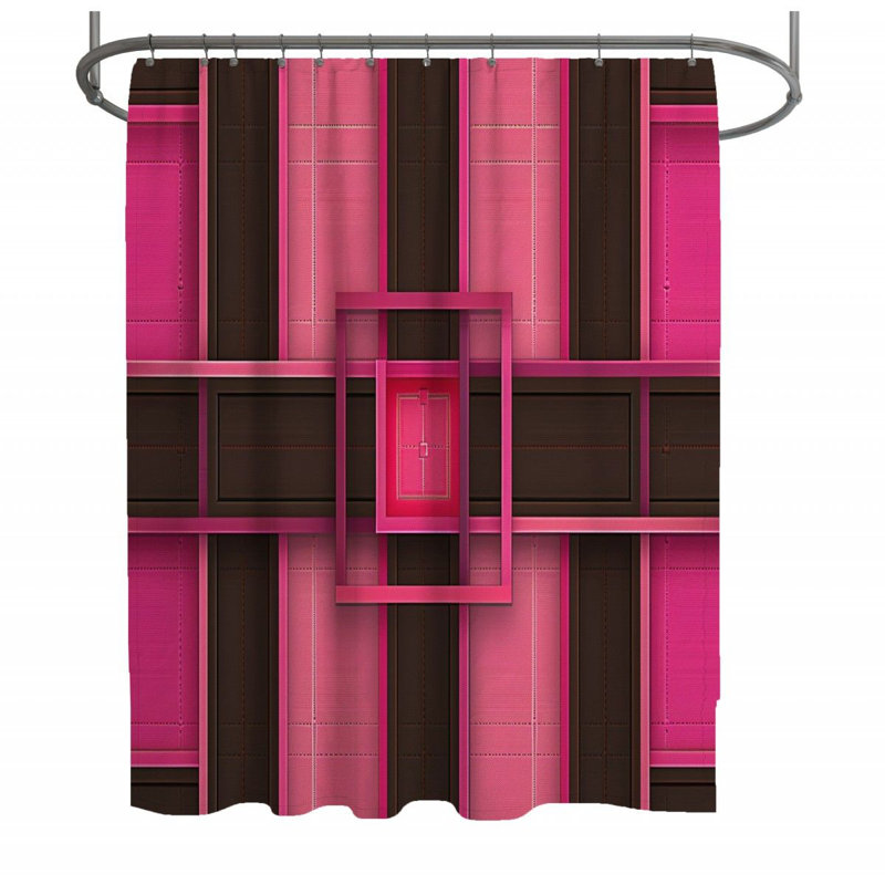 D Squares Art Geometric Shower Curtain, 83"H x 70"W
