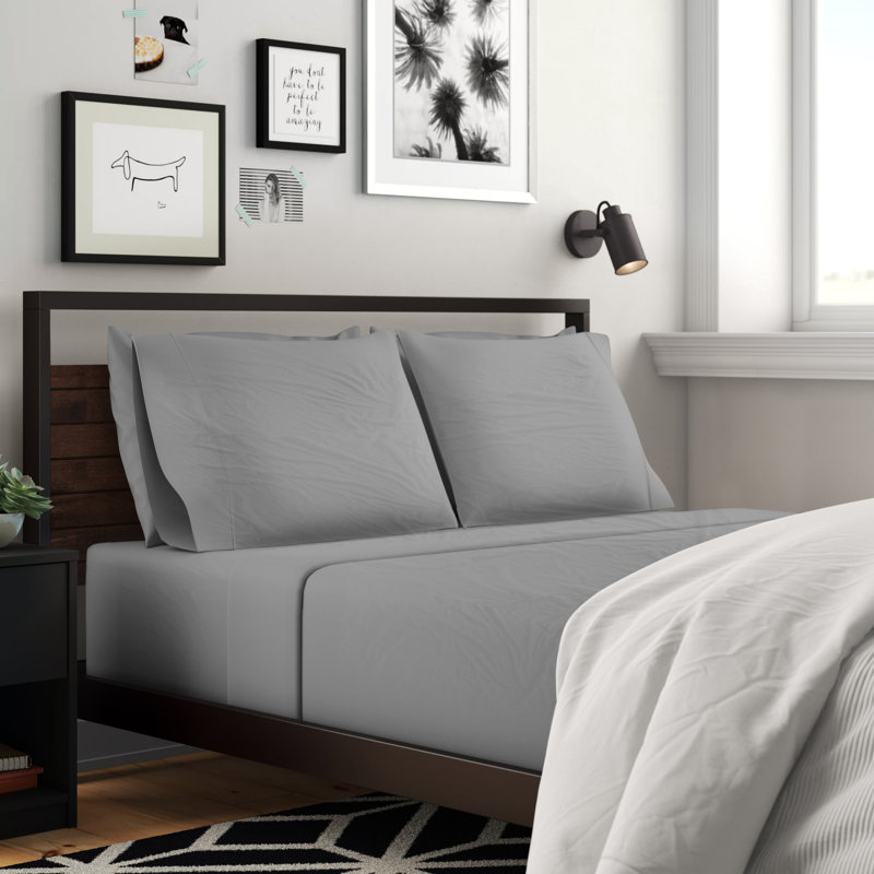 Brushed Microfiber Breathable Wrinkle Resistant Sateen Sheet Set, Silver, Queen Sheet Set + 1 Fitted Sheet + 2 Pillowcases