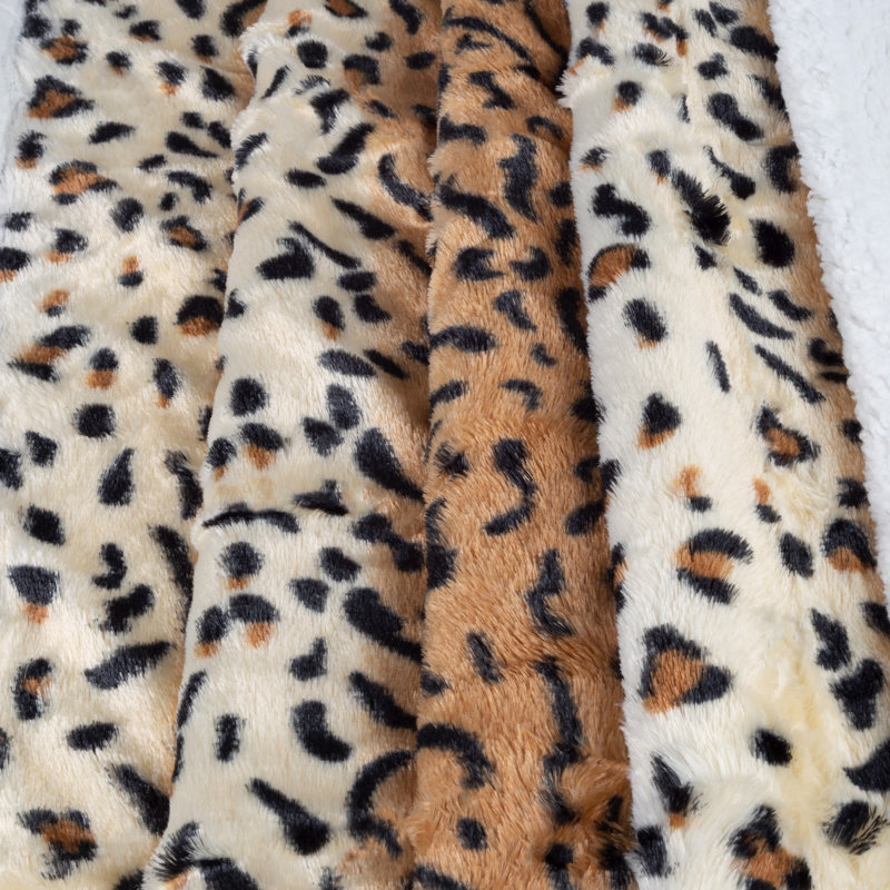 Tiger Print Fleece Sherpa Reversible Throw Blanket 50x60 Inch