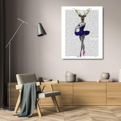 Art sur toile tendue de la galerie Trinx Fab Funky: Ballet Deer in Blue