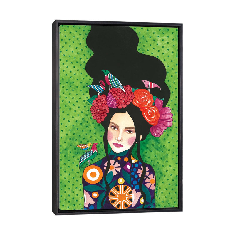 «Best Kept Secret» par Hülya zdemir - impression d'art graphique, H 40 po x l 26 po x P 1,5 po, Toile avec cadre noir patiné
