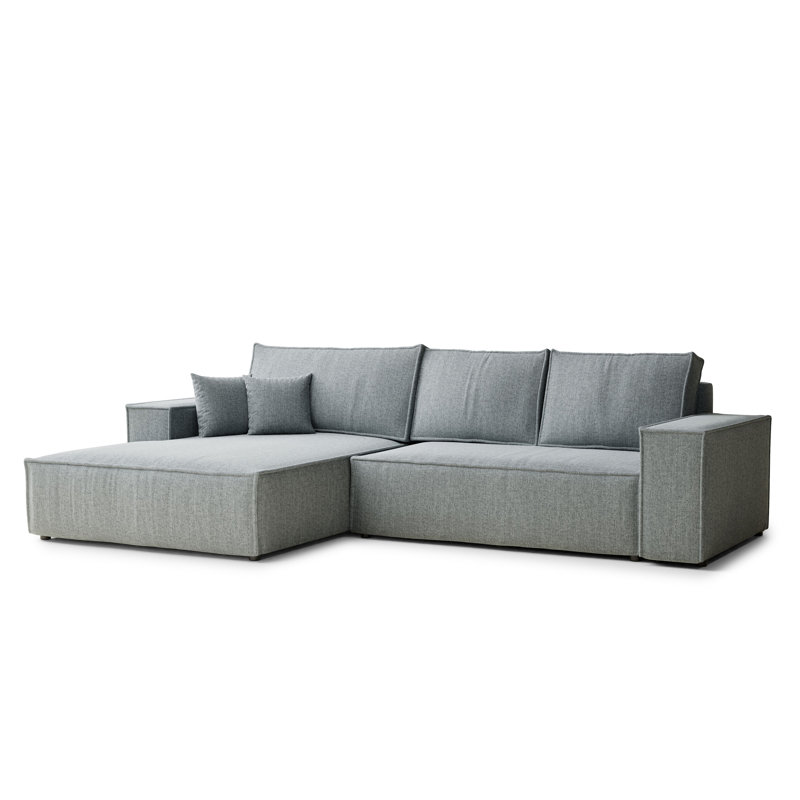 5 Seater Reclining Corner Sofa , Left Hand Facing, Blue Grey Polyester