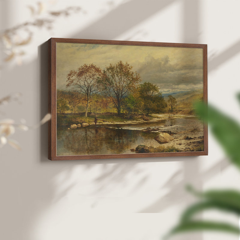 Paysages rétro-DLxxi - reproduction encadrée - réversible, H 11 po x l 14 po, Noyer
