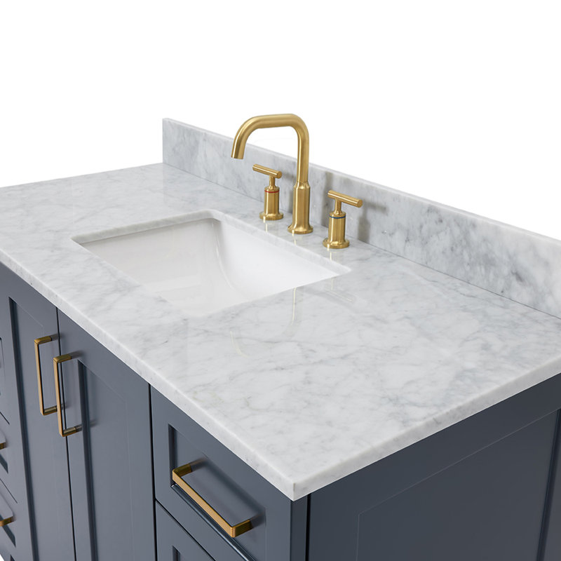 ARIEL TAYLOR 49 IN SINGLE RECTANGLE SINK VANITY, 54", Rectangle, Midnight Blue
