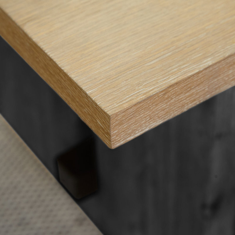 Solid Wood Base Dining Table, Black