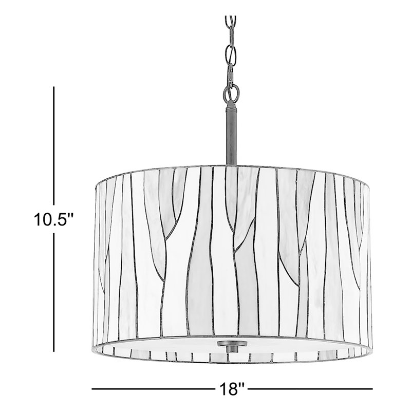Lustre tambour 3 lumières Mccant, Mauve