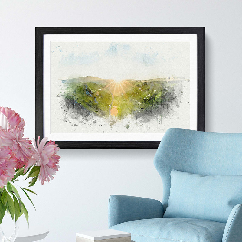 Winnats Pass Hope Valley in Abstract - Framed Print, 35cm H x 50cm W x 2cm D, Black