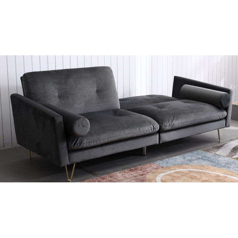 Odysseus 3 Seater Velvet Sleeper, Grey