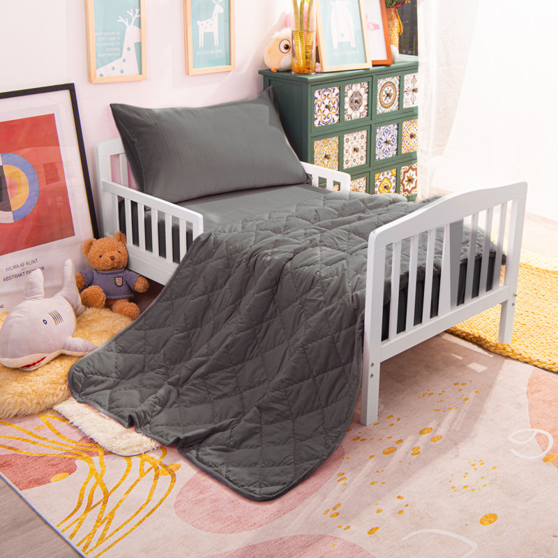 Ensemble de literie pour lit de bébé 4 pièces, comprenant un édredon matelassé, un drap-housse, un drap plat et une taie d'oreiller - NTBAY