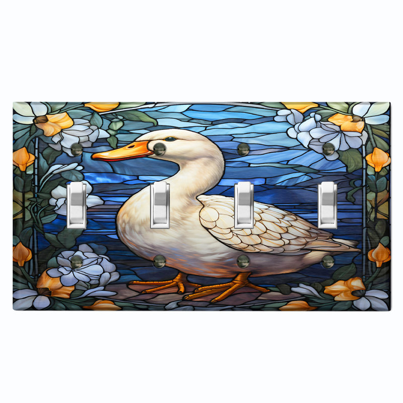 Plaque murale standard à 4 interrupteurs à bascule Nature