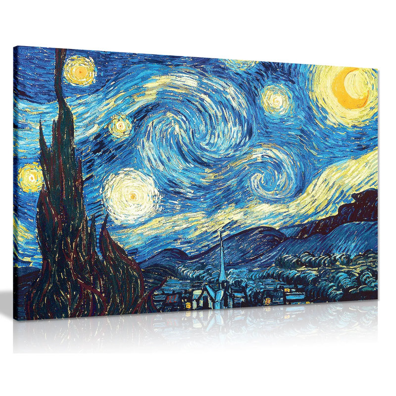 Starry Night by Vincent Van Gogh - Wrapped Canvas Painting, 41cm H x 61cm W