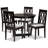 Northgate 5-Pc Dining Set in Grey Fabric and Dark Brown Finish, 38.6'' H X 17.9'' W X 19.3'' D-2093874452-2093874451