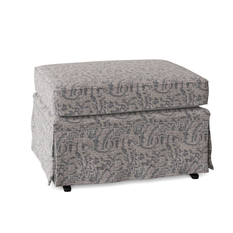 Natasha Rectangle Standard Ottoman, Marble Grey Performance