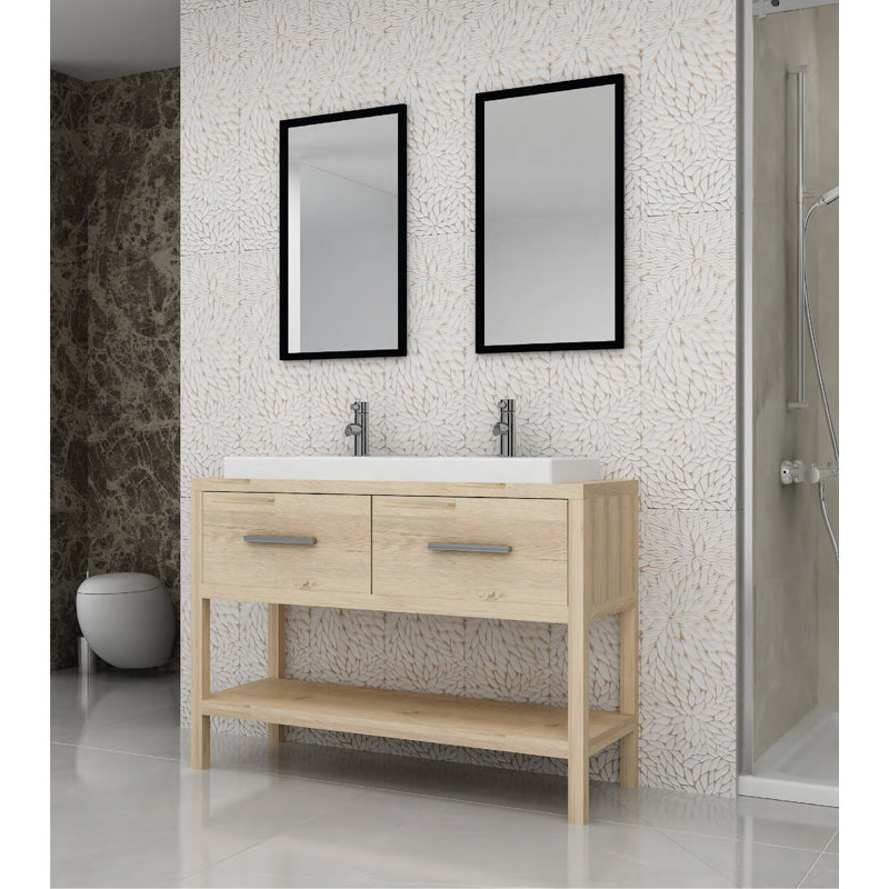 Meuble-lavabo double l 60 po x P 20 po x H 34 po