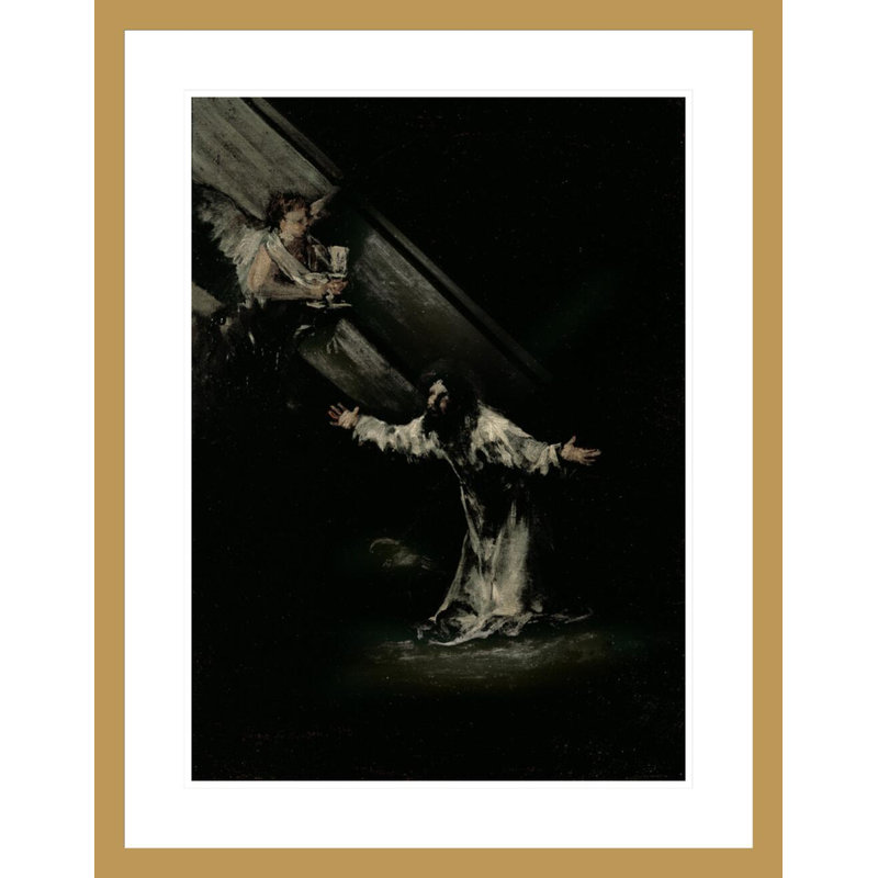 «Christ on the Mount of Olives» par Francisco de Goya - Estampe numérique encadrée, H 29,5 po x l 23,11 po