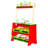 Wooden Puppet Theater 2-In-1 Reversible Play Store Kids Play Market Stand