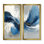 Abstrait tourbillon dans des tons bleus et blancs - art mural, art mural, impression sur toile bleu minimaliste 2 pièces