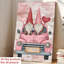 Charmant gnome sur camion rose, impression sur toile - Urban Studio-499162468