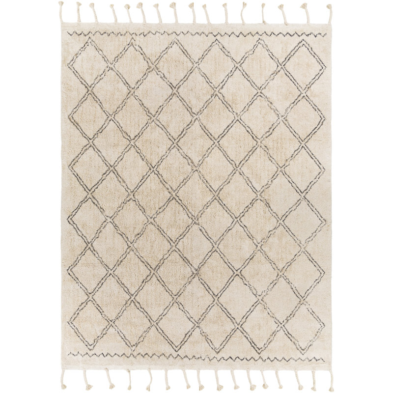 Clematite Cotton Moroccan Indoor Rug, Rectangle 2'6" x 4'