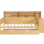 Lit de jour double en bois avec lit gigogne, bureau d'étude et rangement multicouche pour économiser de l'espace dans la chambre à coucher Cadre fonctionnel, lit gigogne, productivité de bureau