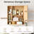 Bathroom Wall Cabinet with Mirror, Single Door, 3 Open Shelves & Adjustable Shelf Natural-129204854