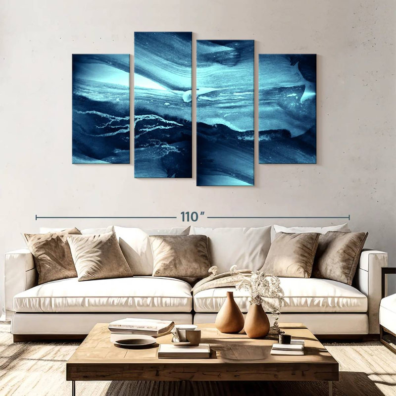Avery Sleek Abstract Waves, 54" H x 84" W