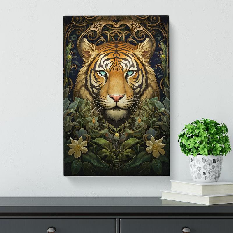 Tiger Art Nouveau - No Frame Print, 60cm H x 40cm W x 3cm D