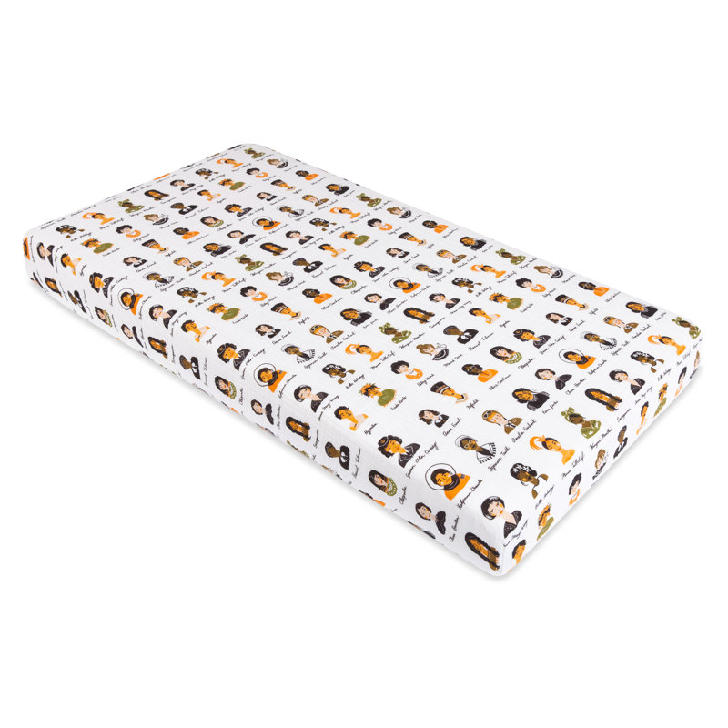 Women in History Muslin Fitted Crib Sheet