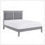 Mobilier de chambre à coucher classique en bois à tête de lit tapissier avec panneau à finition grise 1pc