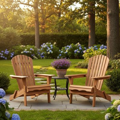 Deux chaises d'extérieur pliantes et pré-assemblées, idéales pour les réunions de famille dans une chaise de jardin pour 2 personnes, fabriquées à partir de bois de pruche