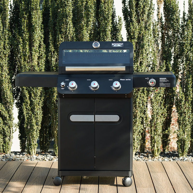 Barbecue au propane à 3 brûleurs 48 000 BTU avec plaque de cuisson Monument Grills Mesa Series