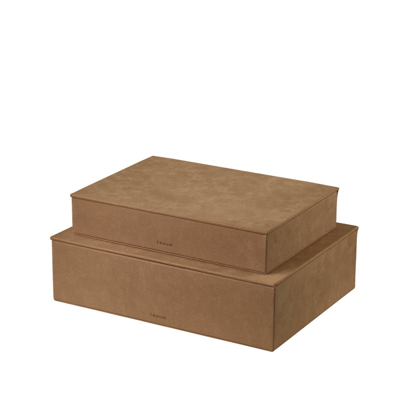SAHLA Leather / Faux Leather Decorative Bin Set, Brown