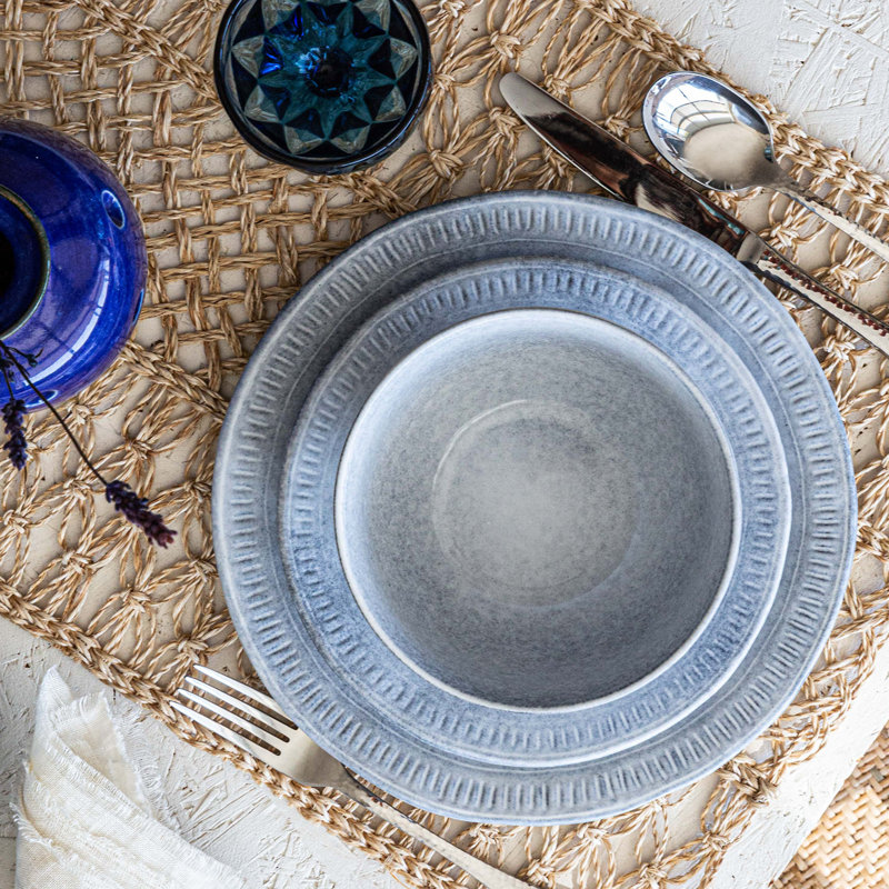 12 Piece Stoneware Dinnerware Set - Service for 4