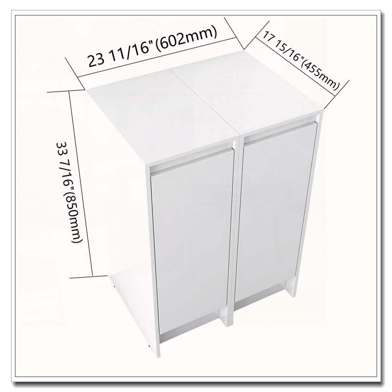 Armoire de rangement autoportante avec portes à fermeture douce