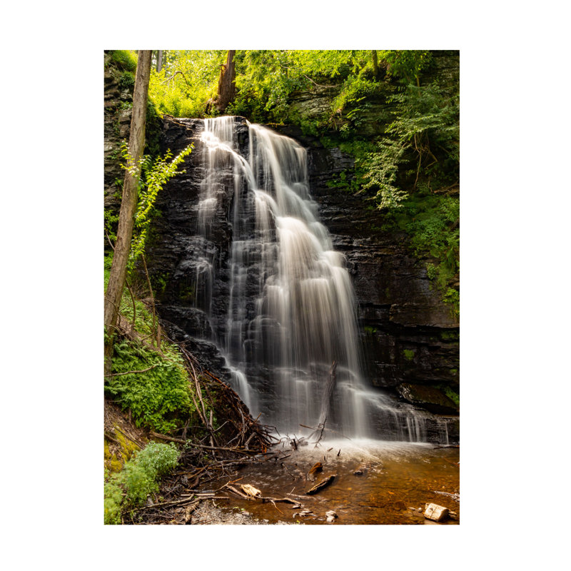 Art mural sur toile tendue - Jeff Poe photographie «Wilderness Waterfall Majesty», art mural pour salon, chambre à coucher ou bureau - 35 x 47