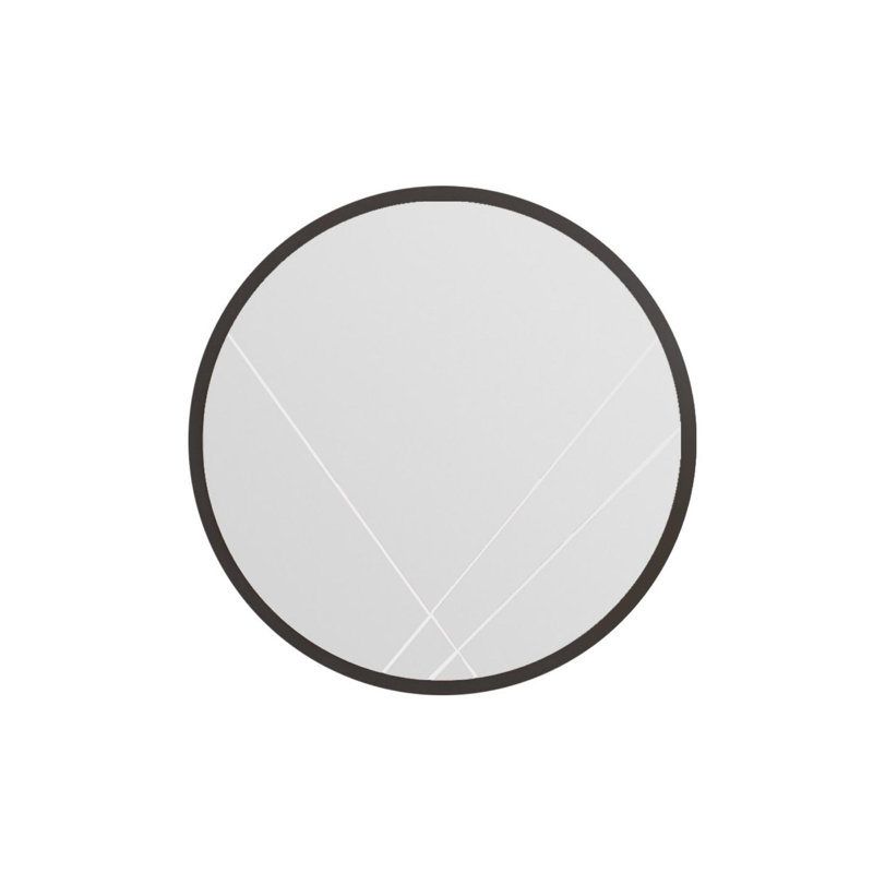 Miroir mural moderne 23,6 po x 23,6 po x 0,9 po, noir | 100% panneau de fibres à densité moyenne avec finition écologique Flotale-E | Décoration intérieure élégante, parfaite pour le salon, la chambre à coucher et le vestibule | Montage mural facile, conception élégante