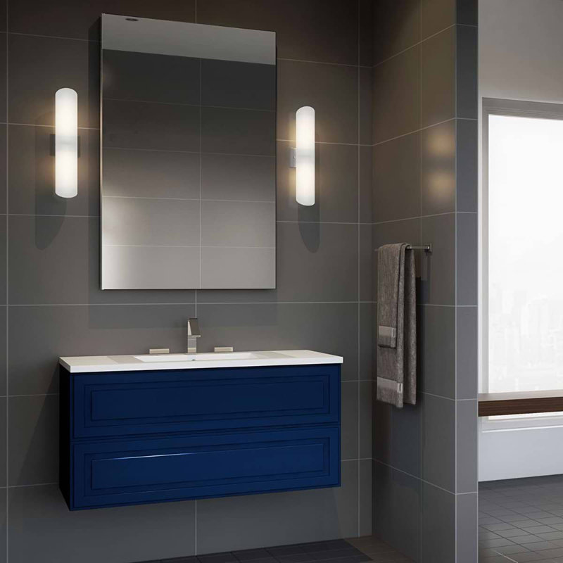 Alma 30.25" Wall Mounted Single Bathroom Vanity with Top, Blue
