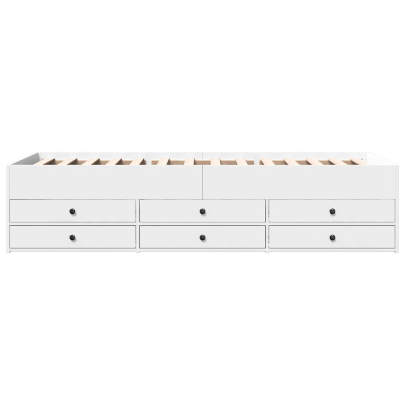 Vidaxl Daybed With Drawers, European Single (90 x 200cm), White