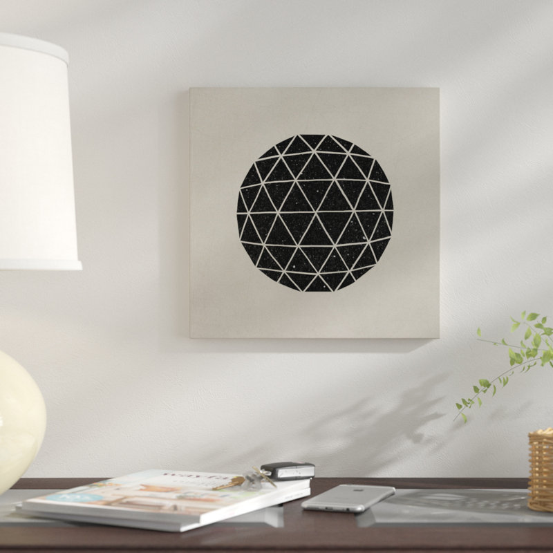" Dark Geodesic " by Terry Fan, 12" H x 12" W x 1.5" D, Wrapped Canvas, No Mat