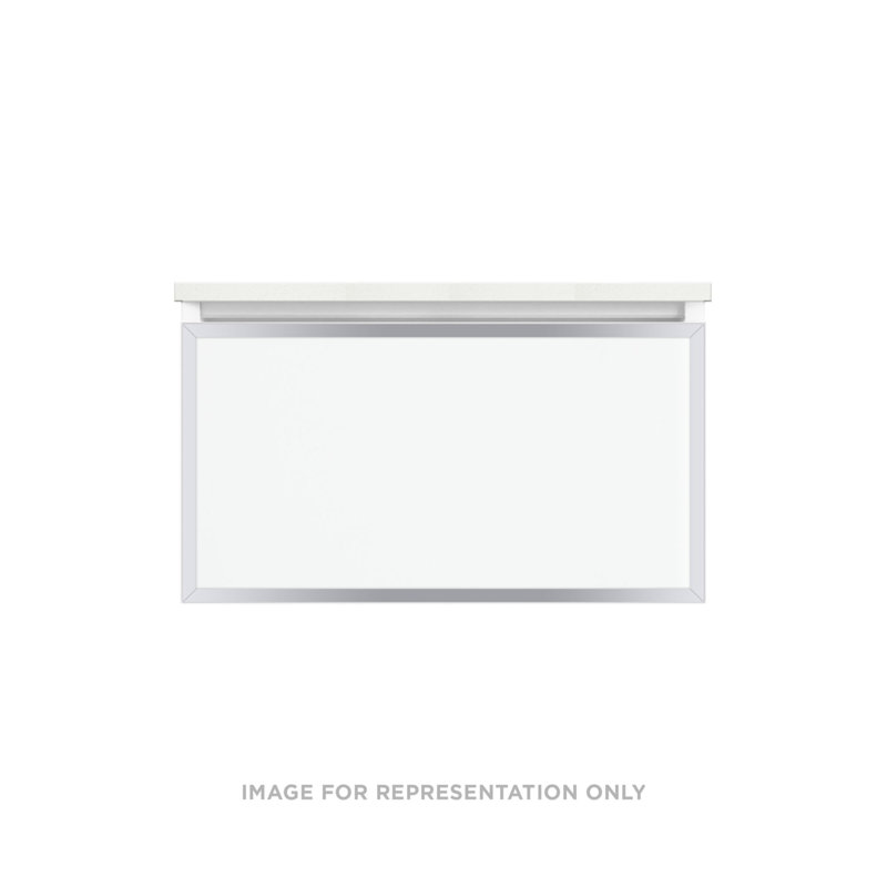 Base de meuble-lavabo avec cadre 30 po profils, Tiroir double, Oui, Noir mat / chrome