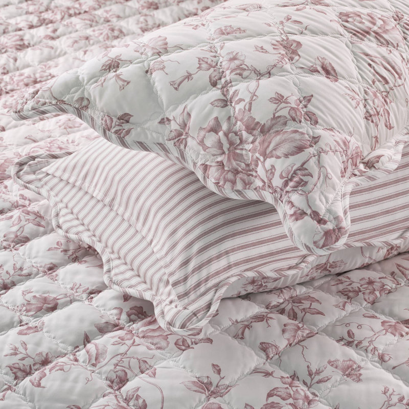Ensemble de literie très grand réversible Cottage, polyester rose doux pour la maison