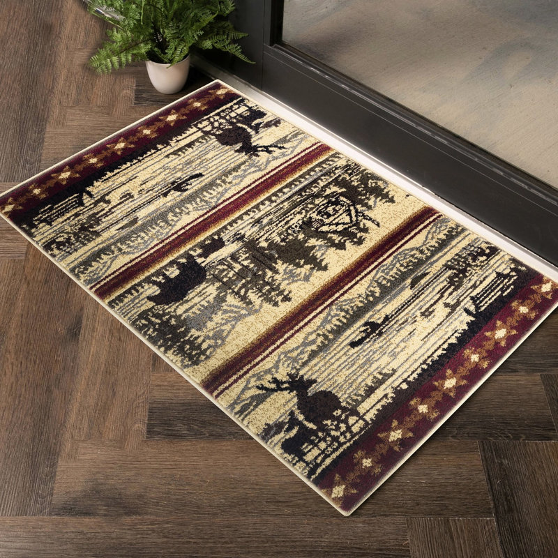 2 Ft. 7 In. X 3 Polypropylene Area Rug, For A Cozy Living Room Rug In Lodge Theme, In.,
